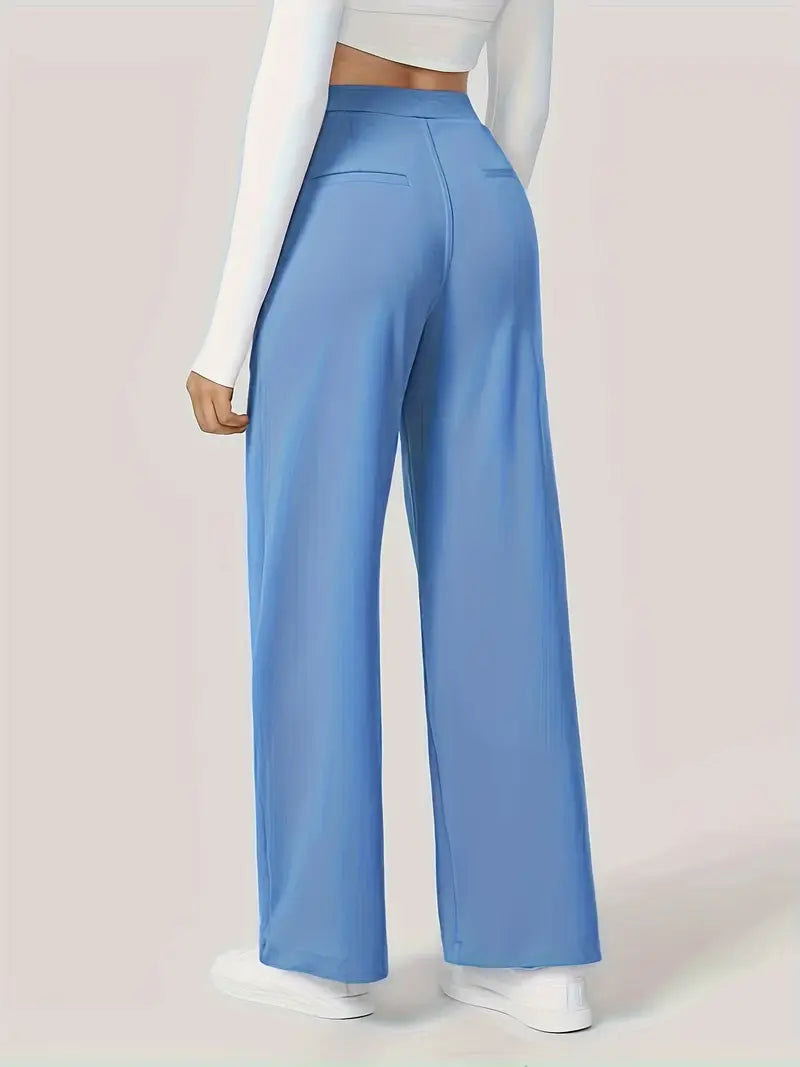 Pantalon Droit Stretch Taille Haute