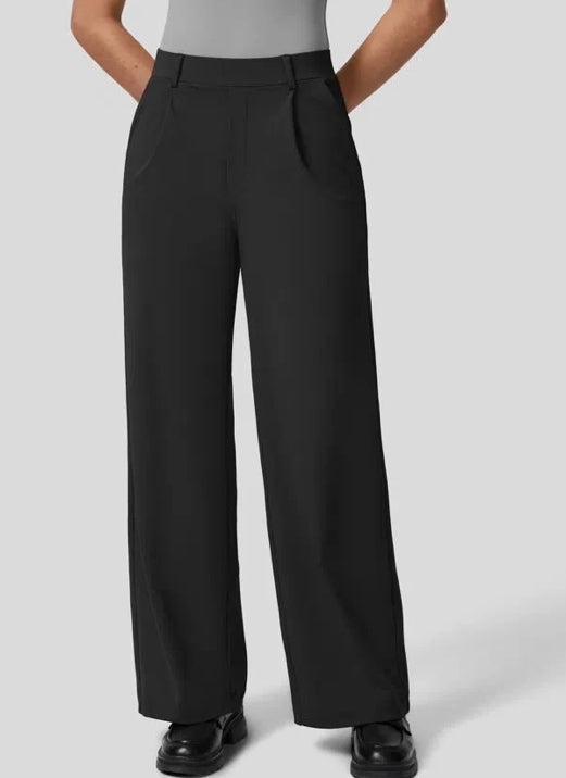 Pantalon Droit Stretch Taille Haute