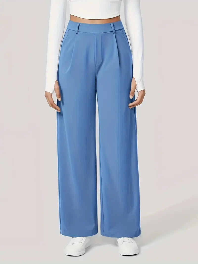 Pantalon Droit Stretch Taille Haute